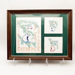 Larry Nason Ink Artwork Evidence Of Cat In A Tree Framed Original Wall Art Print